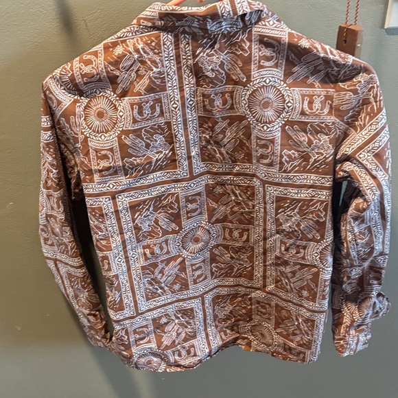 Wrangler Brown Patterned Long Sleeve Shirt - Picture 4 of 6